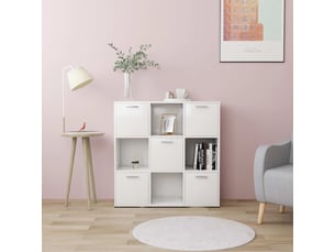 Bibliothèque - armoire à livres blanc 90x30x90 cm bois d’ingénierie