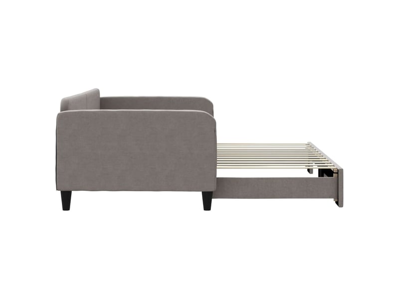  Lit simple- lit adulte -  lit de jour avec lit gigogne taupe 100x200 cm tissu  - Conforama C