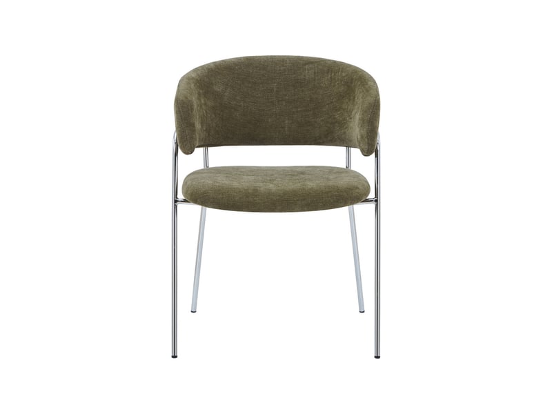  Lot de 2 fauteuils vintage tissu armature chromée kaki - domo  - Conforama C