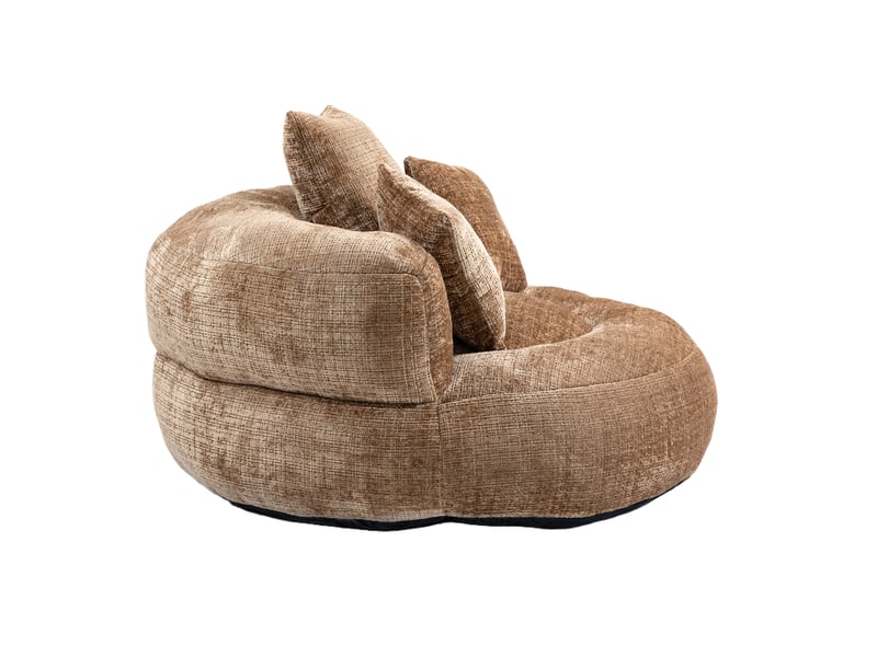  Fauteuil poire lounge chenille café avec coussins confort intérieur extérieur  - Conforama E