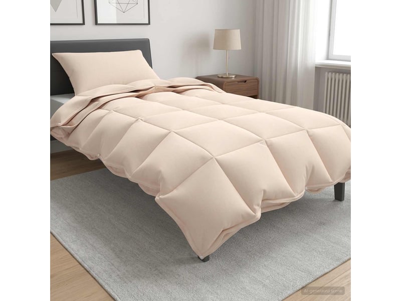 Ensemble de duvet - couette beige 155 x 200 cm coton, kapok, polyester  - Conforama B