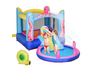 Château gonflable géant pour enfants de 3 à 8 ans avec toboggan, piscine et gonfleur (3,6 x 1,75 x 1,8 m).