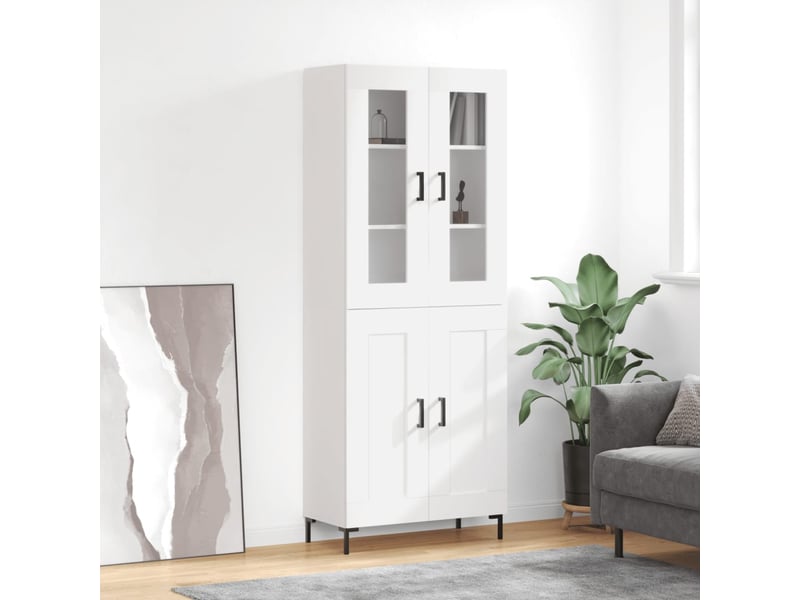  Buffet haut - bahut - meuble de rangement blanc 69,5x34x180 cm bois d'ingénierie  - Conforama B