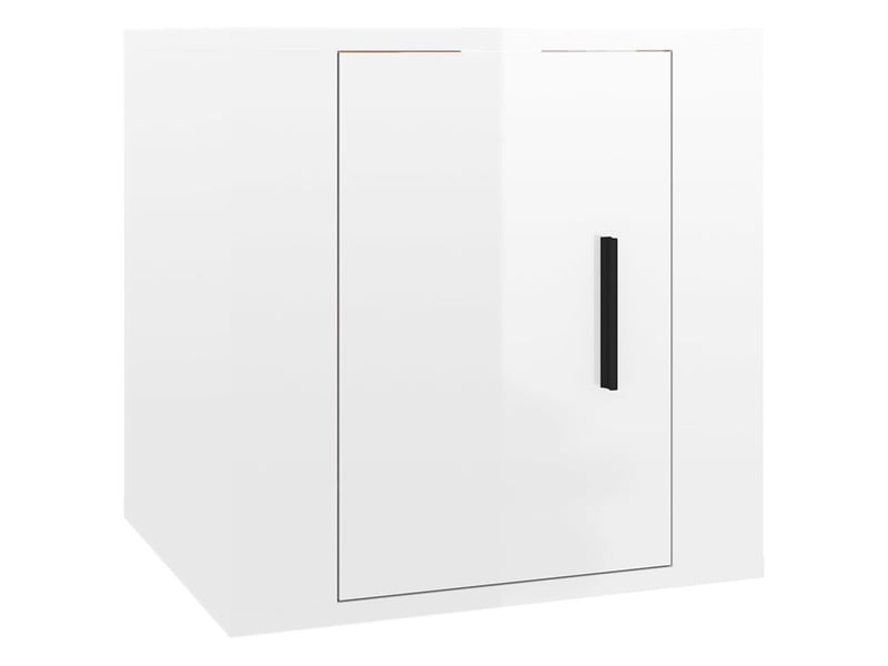  Lot de 2 meuble tv mural, meuble tv suspendu blanc brillant 40x34,5x40 cm  - Conforama D