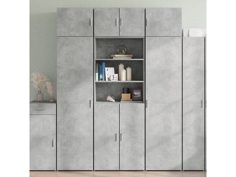  Buffet - armoire de rangement gris béton 70x42,5x225cm bois d'ingénierie  - Conforama B