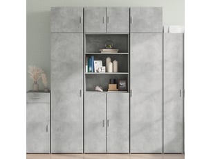 Buffet - armoire de rangement gris béton 70x42,5x225cm bois d'ingénierie