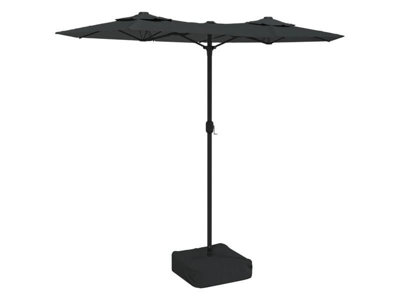  Parasol de jardin double tête 316 x 145 x 240 cm protection anti-uv design robuste en polyester anthracite 02_0047387  - Conforama A
