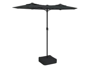 Parasol de jardin double tête 316 x 145 x 240 cm protection anti-uv design robuste en polyester anthracite 02_0047387
