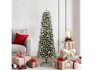 Sapin de noël artificiel, arbre de noël vert 150 cm pvc, plastique et acier shl436