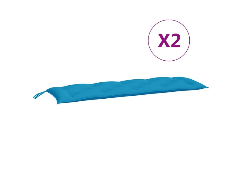  Lot de 2 coussins de banc de jardin, coussins d'assise bleu clair tissu oxford cf58637  - Conforama E