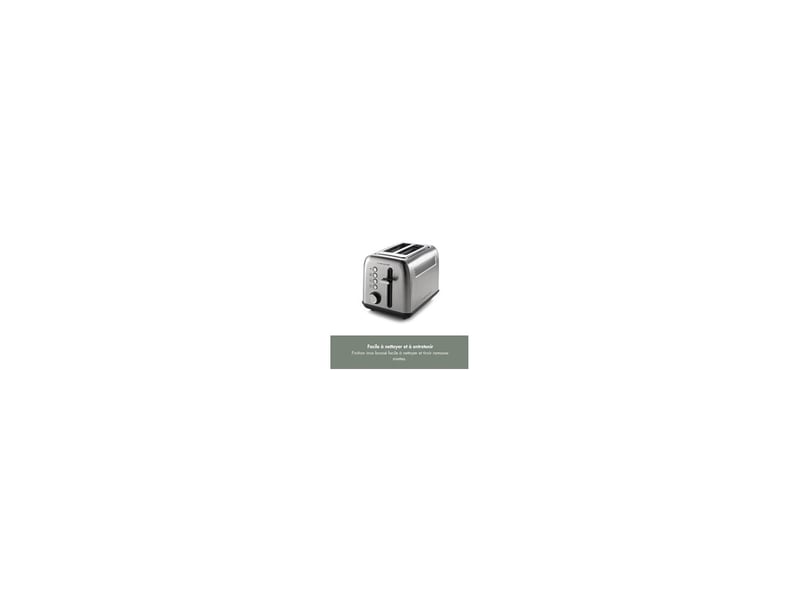  Grille pain 2 fentes courtes inox 900 w 7 niveaux fonctions defrost reheat arrêt automatique qgp220 8268061 - Conforama E