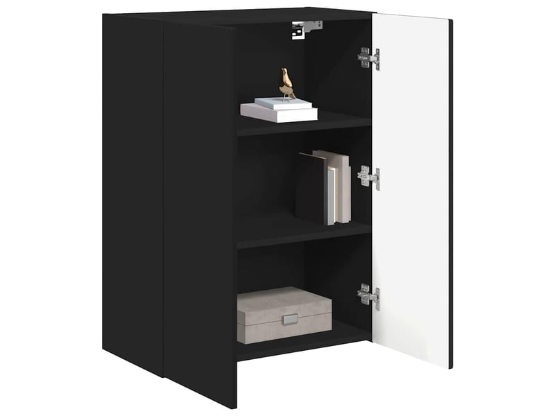  Meuble tv - banc tv - meuble de rangement mural 59,5 x 31 x 80 cm noir bois d'ingénierie  - Conforama C