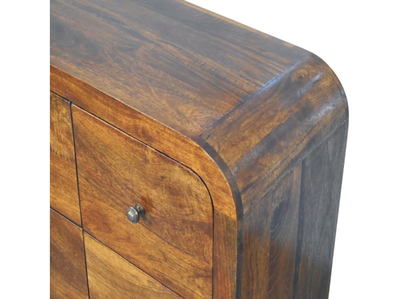  Artisan furniture commode darcy en bois massif, finition châtaignier, 6 tiroirs  - Conforama E