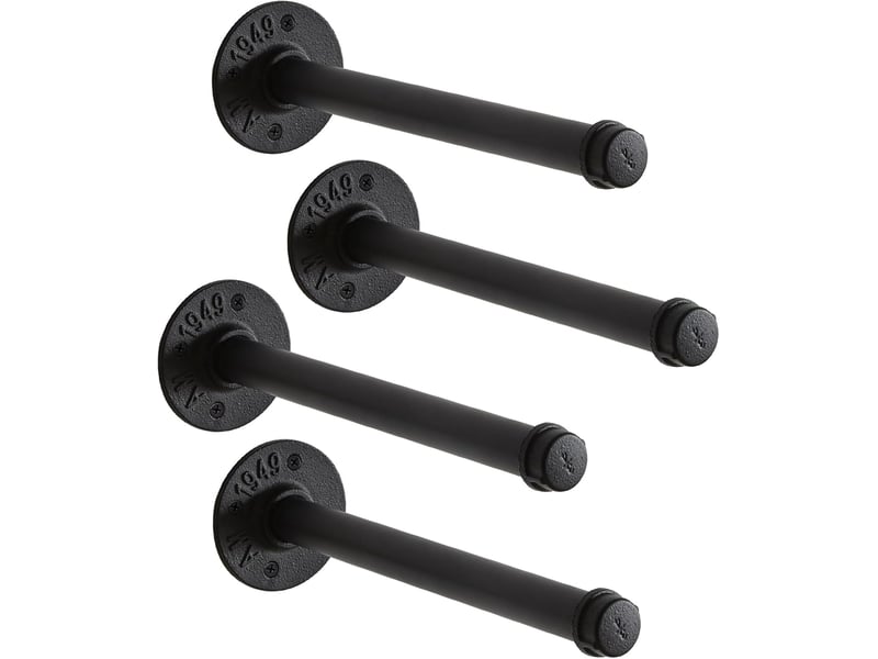 Crochets muraux lot de 4 tringle à vêtement murale 30cm, métal portant à industriel, multifonctionnelle barrepour chambre à coucher, salle de bain, noir - Conforama A