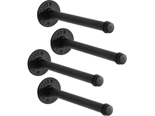 Crochets muraux lot de 4 tringle à vêtement murale 30cm, métal portant à industriel, multifonctionnelle barrepour chambre à coucher, salle de bain, noir