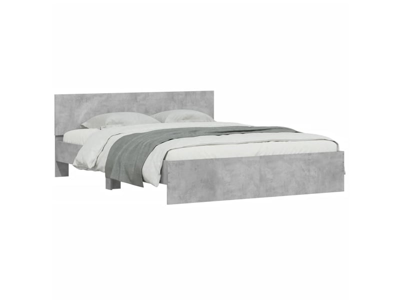  Lit double- lit adulte -  cadre de lit sans matelas gris béton 150x200 cm  - Conforama B