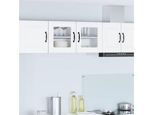 Meuble mural de cuisine, cabinet en verre mural blanc 80x31x40cm shl9632