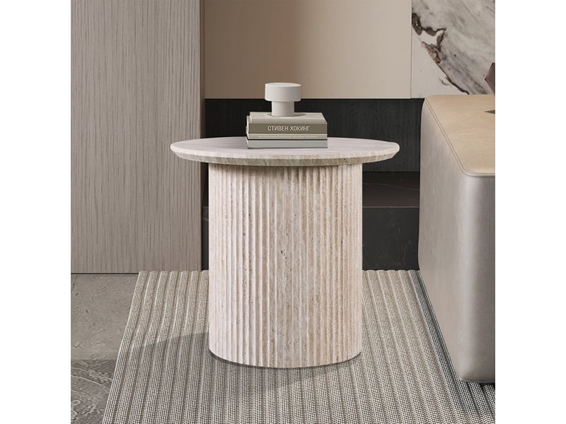  50 table d'appoint couleur travertin d50 cm  - Conforama B
