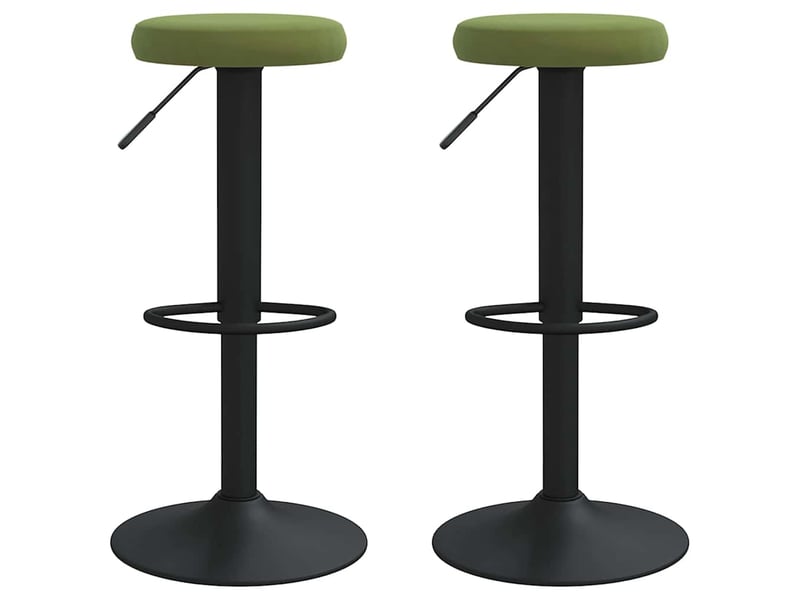  Lot de 2 tabouret de bar, chaise de bar vert clair velours shl13650  - Conforama A