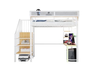 Lit mezzanine 90x200 cm VIVRYN coloris blanc