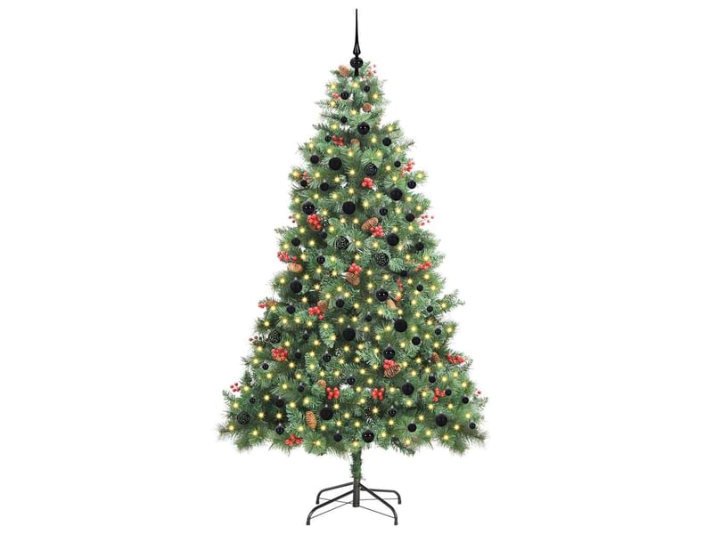 Sapin de noël, arbre de noël artificiel 300 led blanc chaud pvc et métal vert cf61037 - Conforama C
