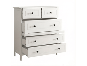 Commode 5 tiroir(s)    <strong>BEAOK</strong> <strong></strong> coloris blanc largeur 74 cm