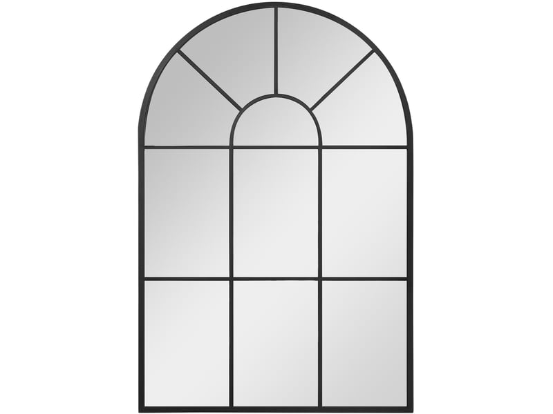 Miroir fenêtre 91x60 cm cadre en métal noir  - Conforama A