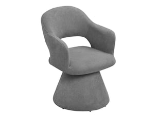 Chaise de salle à manger pivotante 360° grise en tissu effet lin avec accoudoirs intégrés