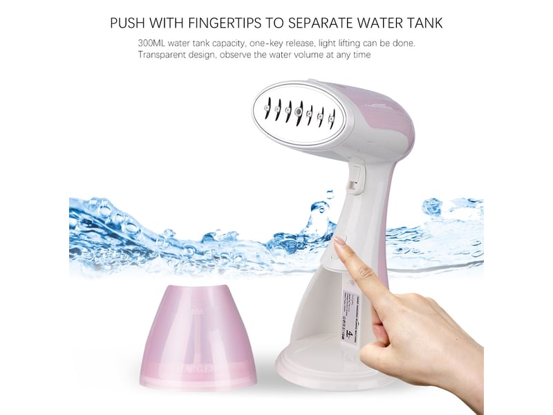  Défroisseur vapeur portable 1500 w – réservoir d'eau de 300 ml – vapeur continue – prise ue – rose  - Conforama C