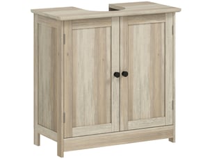 Meuble sous lavabo, meuble de salle de bain placard à 2 portes, étagère réglable, anti-humidité, 60 x 30 x 60 cm, gris