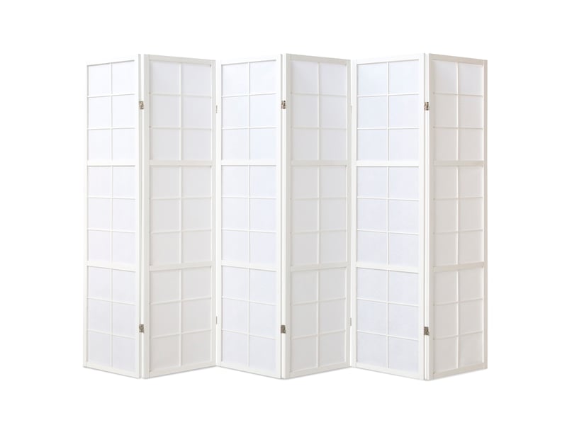 Paravent Japonais Shoji 3 Pans - Bois Blanc Et Papier De Riz, 175 X 132 Cm, Pliable