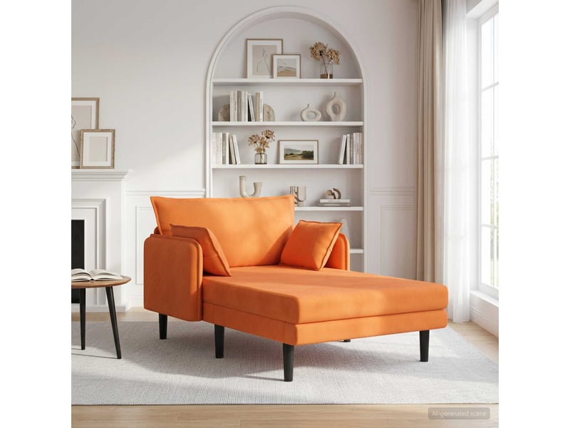  Vidaxl grande méridienne orange tissu en velours côtelé  - Conforama B