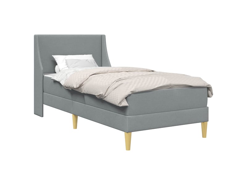  Lit simple- lit adulte -  cadre de lit avec matelas gris clair 100 x 200 cm polyester  - Conforama A