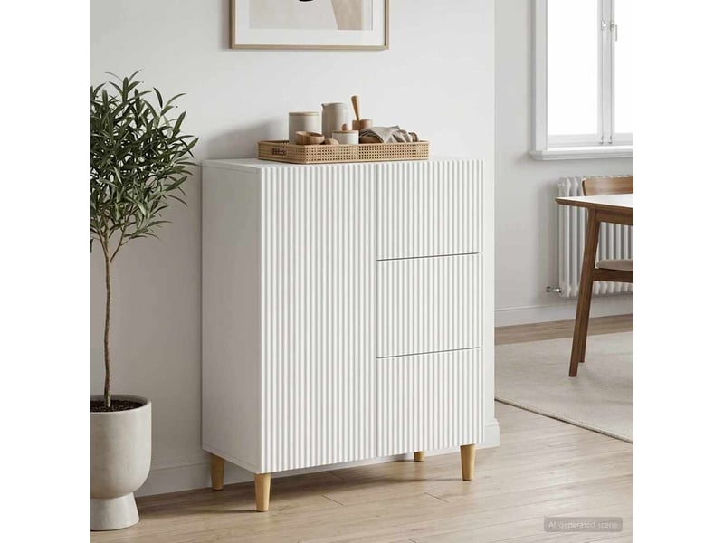  Buffet - bahut - meuble de rangement blanc 66 x 34,5 x 90 cm bois d'ingénierie  - Conforama D