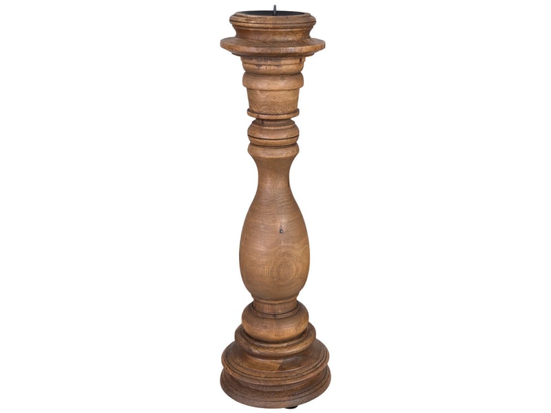  Chandelier en bois, finition artisanale marron, 14 x 14 x 45 h cm  - Conforama A