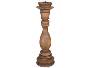 Chandelier en bois, finition artisanale marron, 14 x 14 x 45 h cm