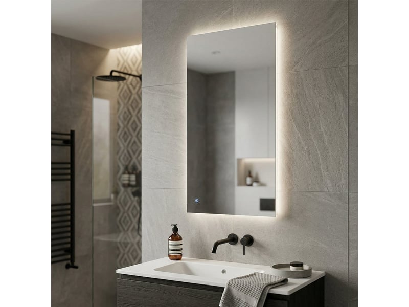  Miroir de salle de bain avec éclairage led et écran tactile lumen  - Conforama B
