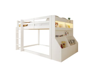Lit mezzanine 140x200 cm    coloris blanc