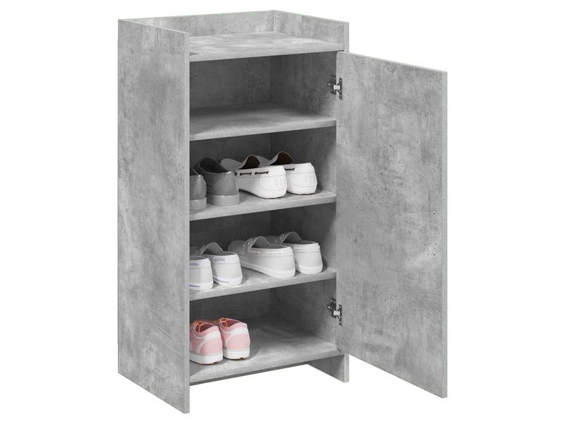  Meuble à chaussure, cabinet à chaussures avec stockage gris béton 48x36x92 cm shl7486  - Conforama C