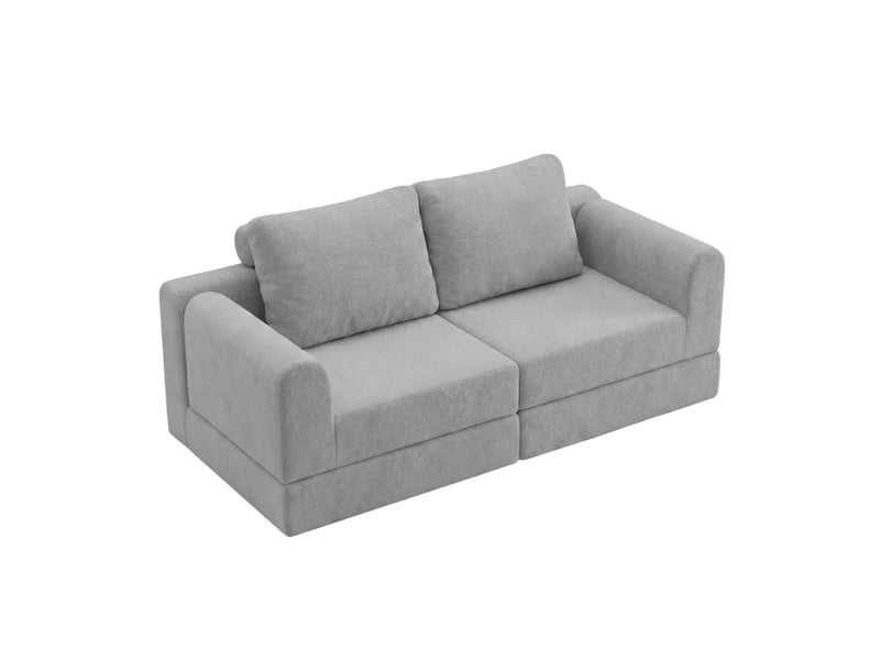  Canapé convertible pliant 160x80x78 cm 2 places, mémoire de forme, dossier, gain de place, flanelle gris  - Conforama A