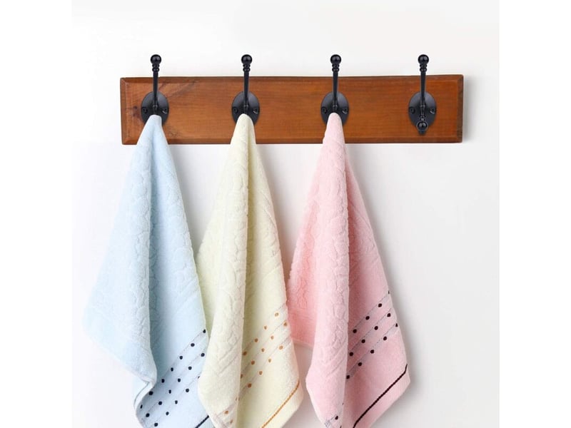  6 pièces patère, rétro crochet de manteau porte manteau murale de métal pour salle de bain cuisine chambre entrée, noir Hook-LM12-01-A162-L-030 - Conforama B