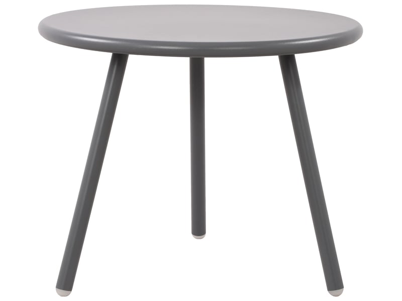 Table basse ronde intérieur extérieur plateau polypropylène gris foncé pieds métal ø 50 cm 10_0009176 - Conforama A