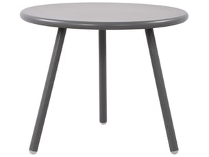 Table basse ronde intérieur extérieur plateau polypropylène gris foncé pieds métal ø 50 cm 10_0009176