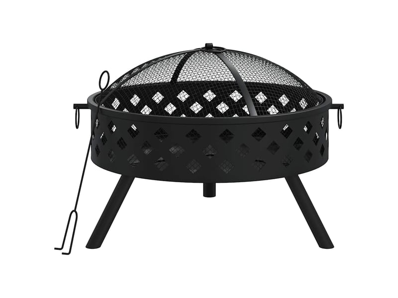  Brasero exterieur, foyer camping avec tisonnier 58 cm xxl acier  - Conforama A
