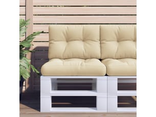Lot de 2 coussins de palette, coussins de canapé beige tissu cf59489