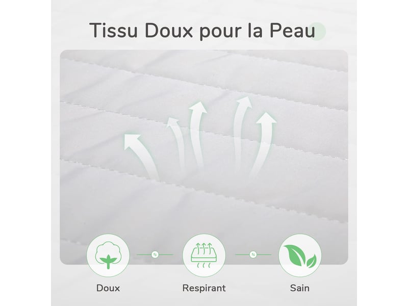  Novilla matelas en mousse 140 x 200 cm, épaisseur 18 cm, réversible, 7 zones, housse lavable, tissu oeko-tex, mousse certipur-us  - Conforama E