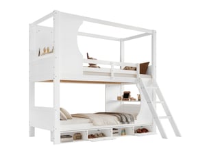 Lit superposé 2x90x200 cm <strong>MODFU</strong> <strong></strong> coloris blanc