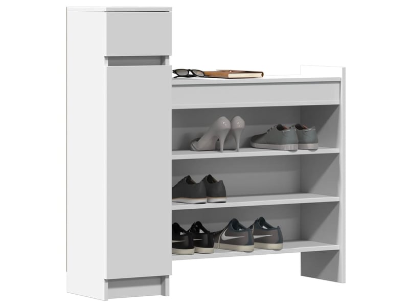  Meuble à chaussure | armoire à chaussures blanc 100,5x28x100 cm bois d'ingénierie  - Conforama D