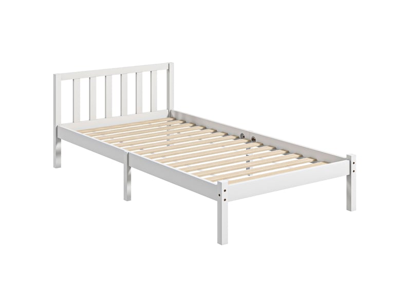  Lit simple avec rangement sous le lit en bois blanc  - Conforama A