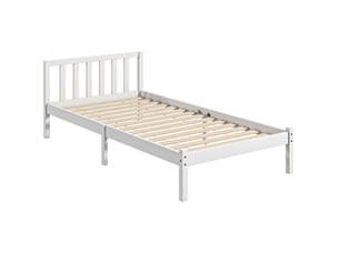 Lit simple 90x200 cm    coloris blanc